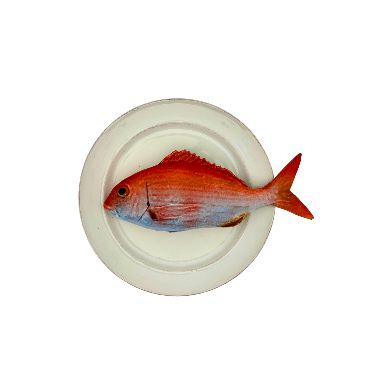 Pagro op wit/crème kleur bord met rand, 24 cm rond