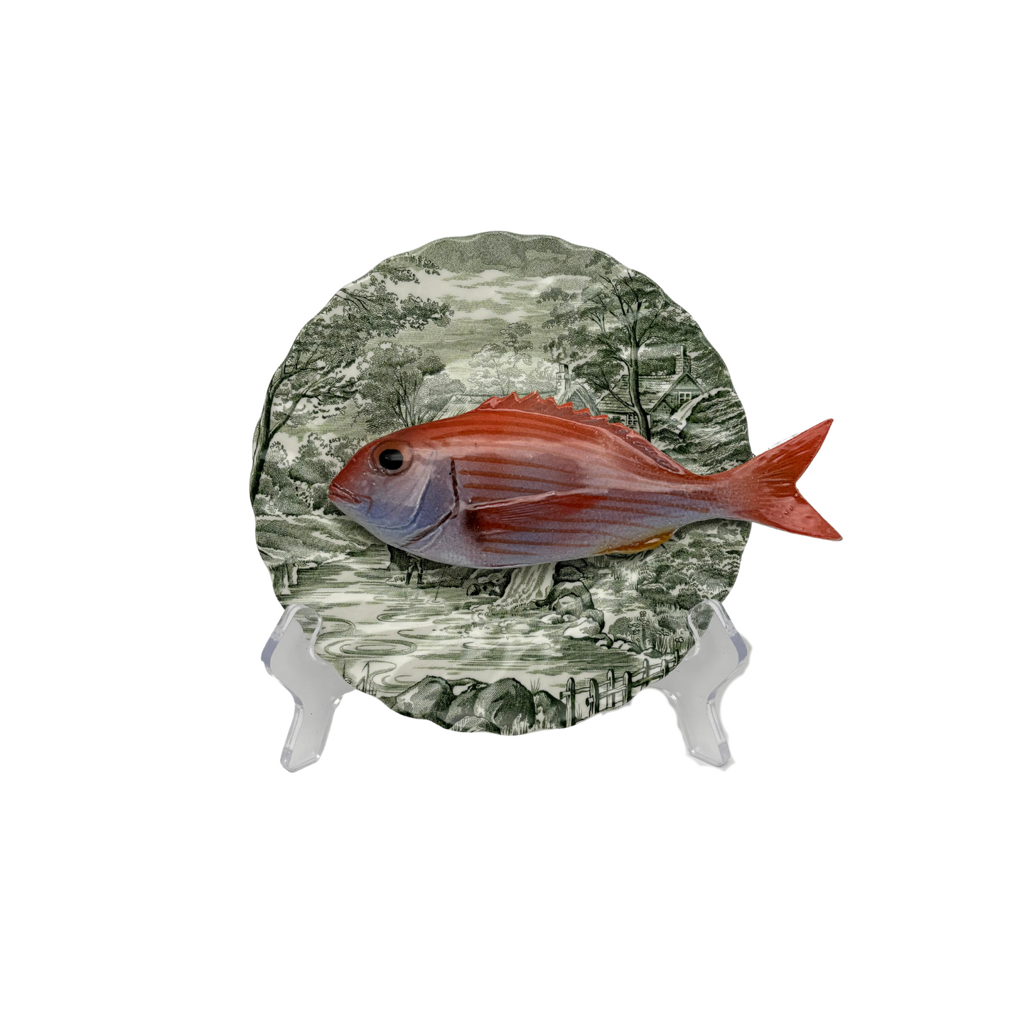 Pagello op groen vintage bord, 16 cm rond