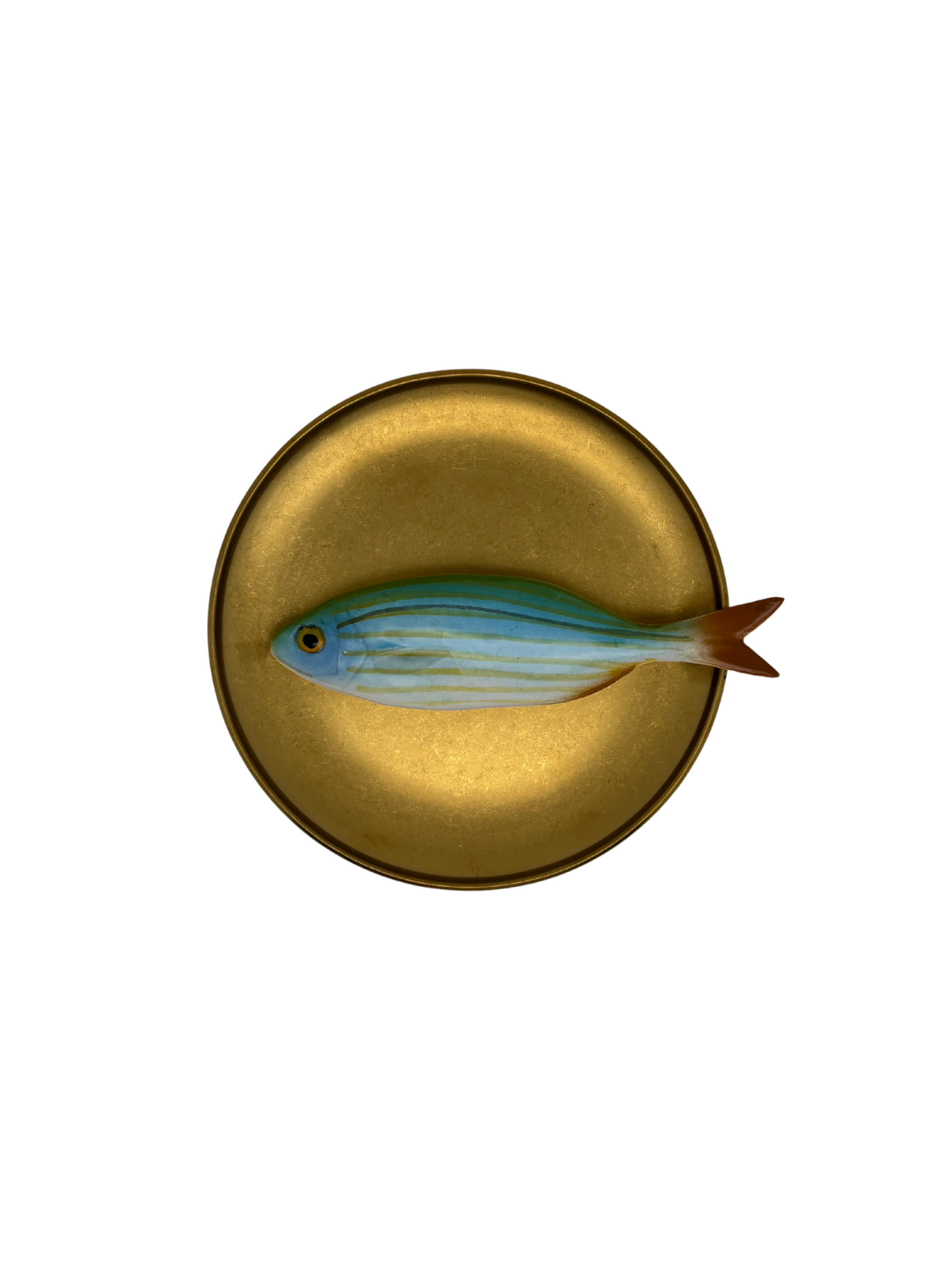 Salpa medio op antiek gouden bord, 16,5 cm rond