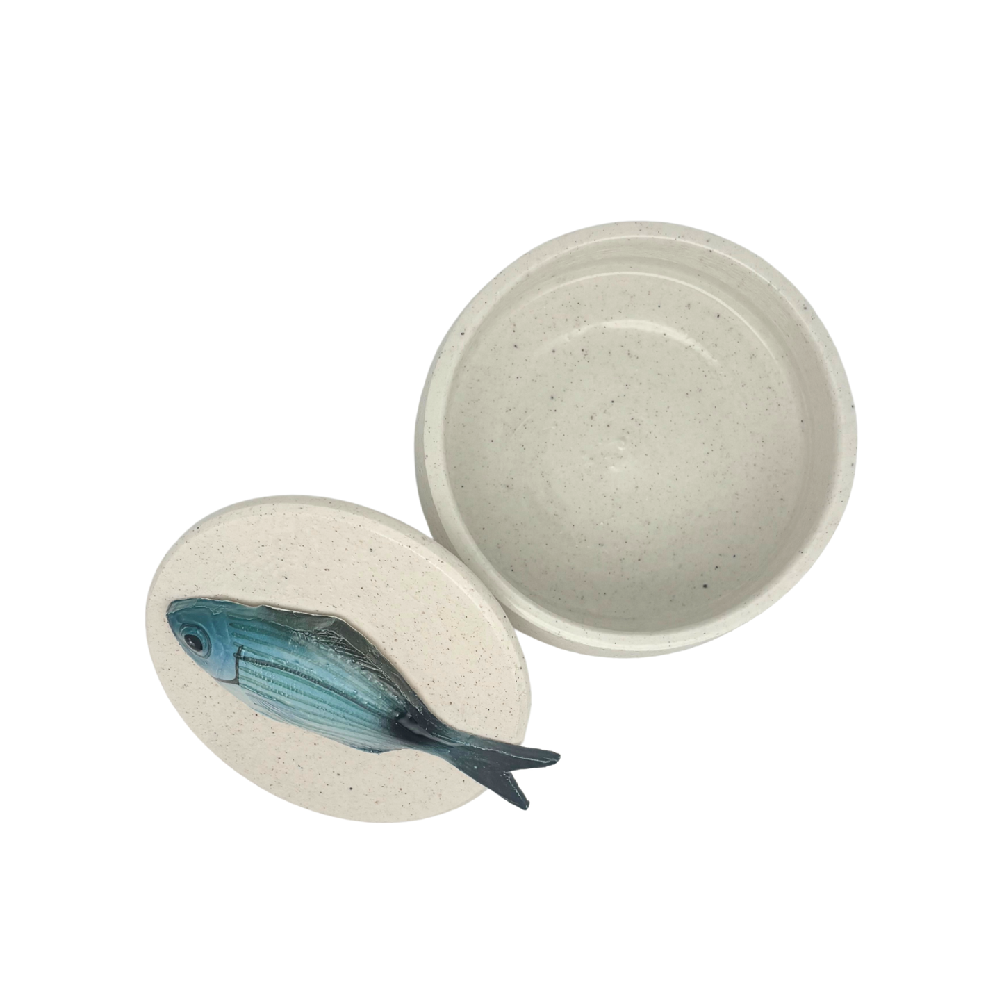 Occhiata Piccolo - Decoratief keramiek potje met deksel, 11,5 cm rond, handgemaakt