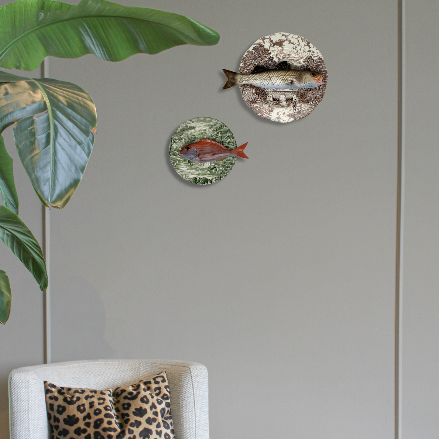 Pagello op groen vintage bord, 16 cm rond