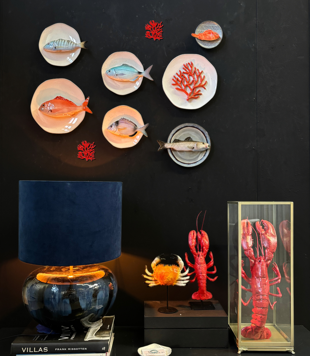 Marmora op kiezel grijs hoekig bord, 20 cm