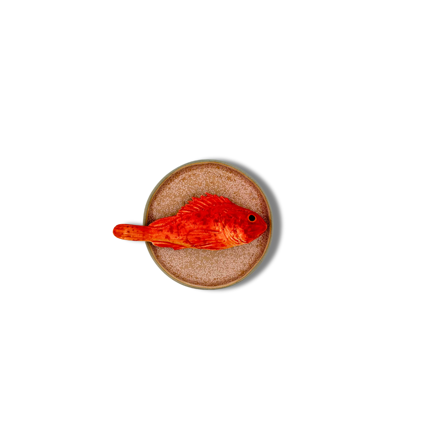 Scorfano op roze bordje, 12 cm rond