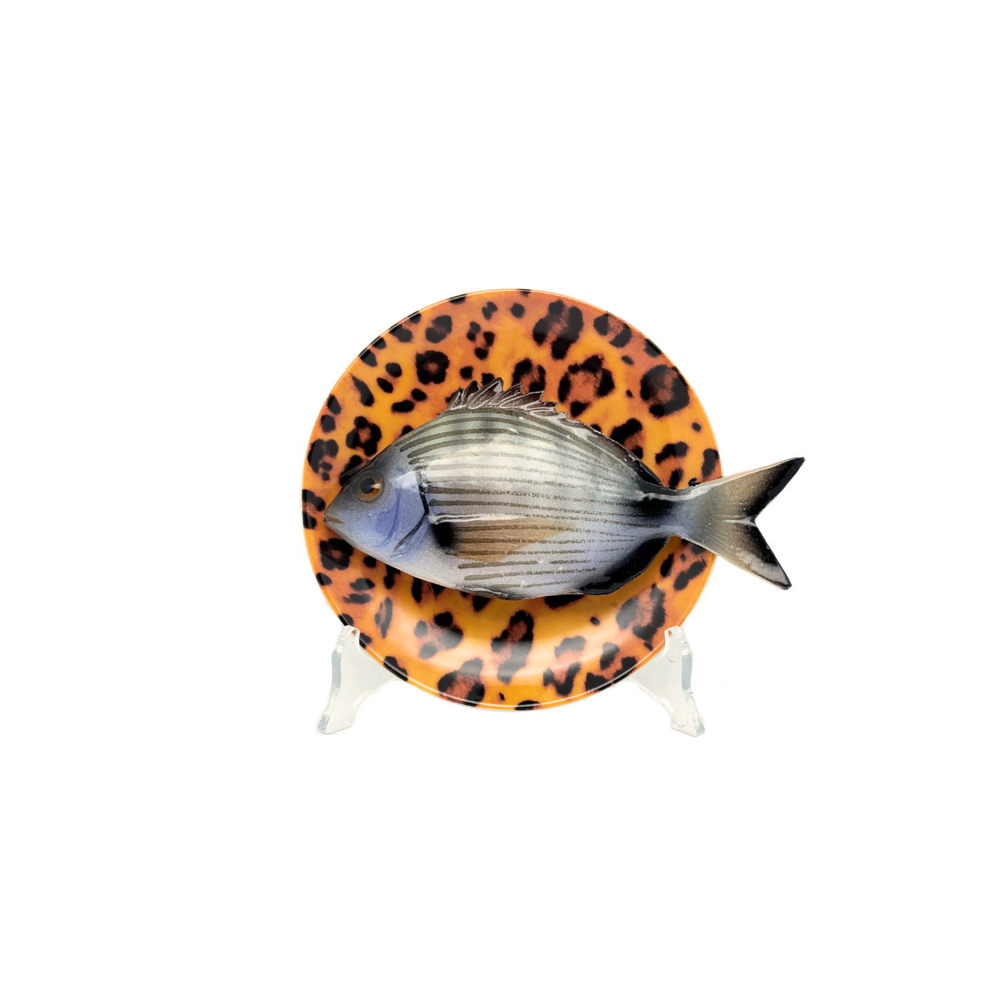 Sarago medio op panter print bord, 14 cm rond