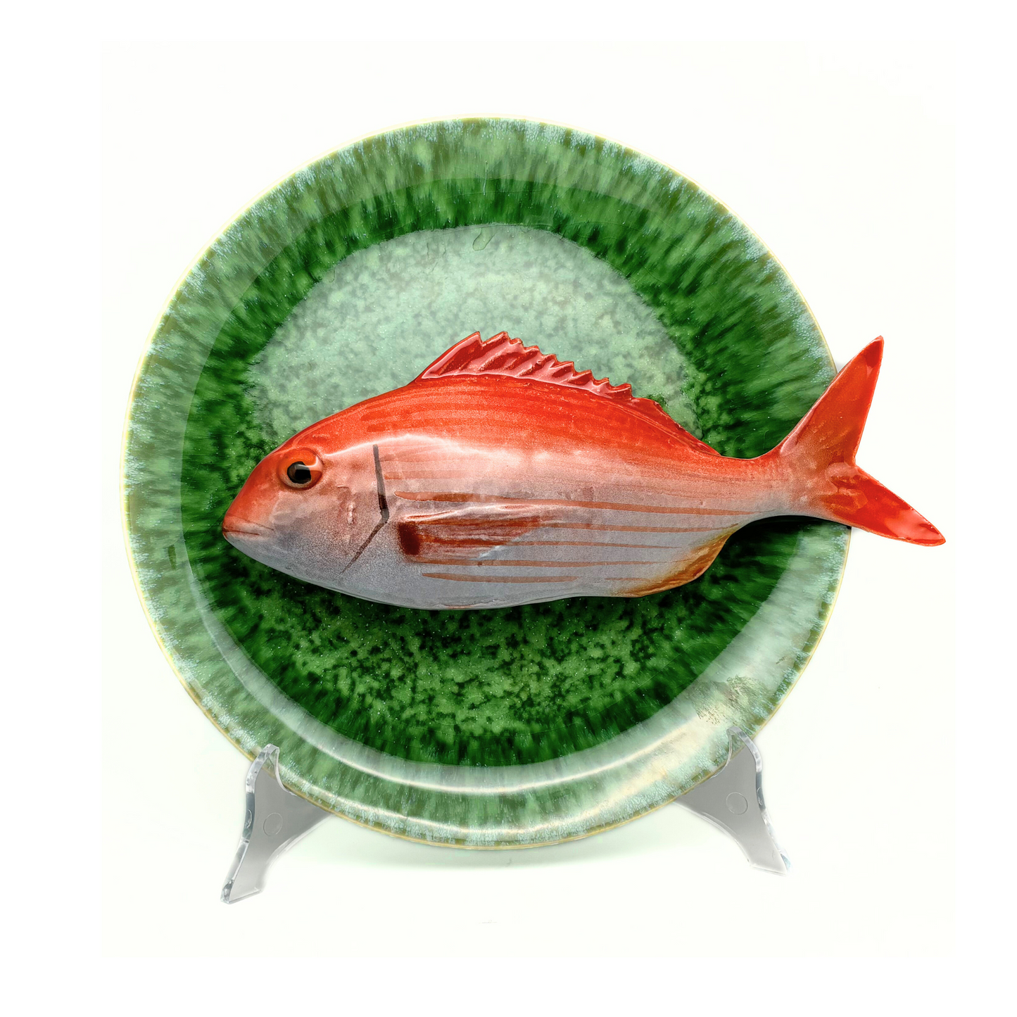 Pagro op groen gevlekt bord, 26 cm rond