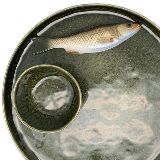 Borrelbord Spigola medio groen, 27cm rond