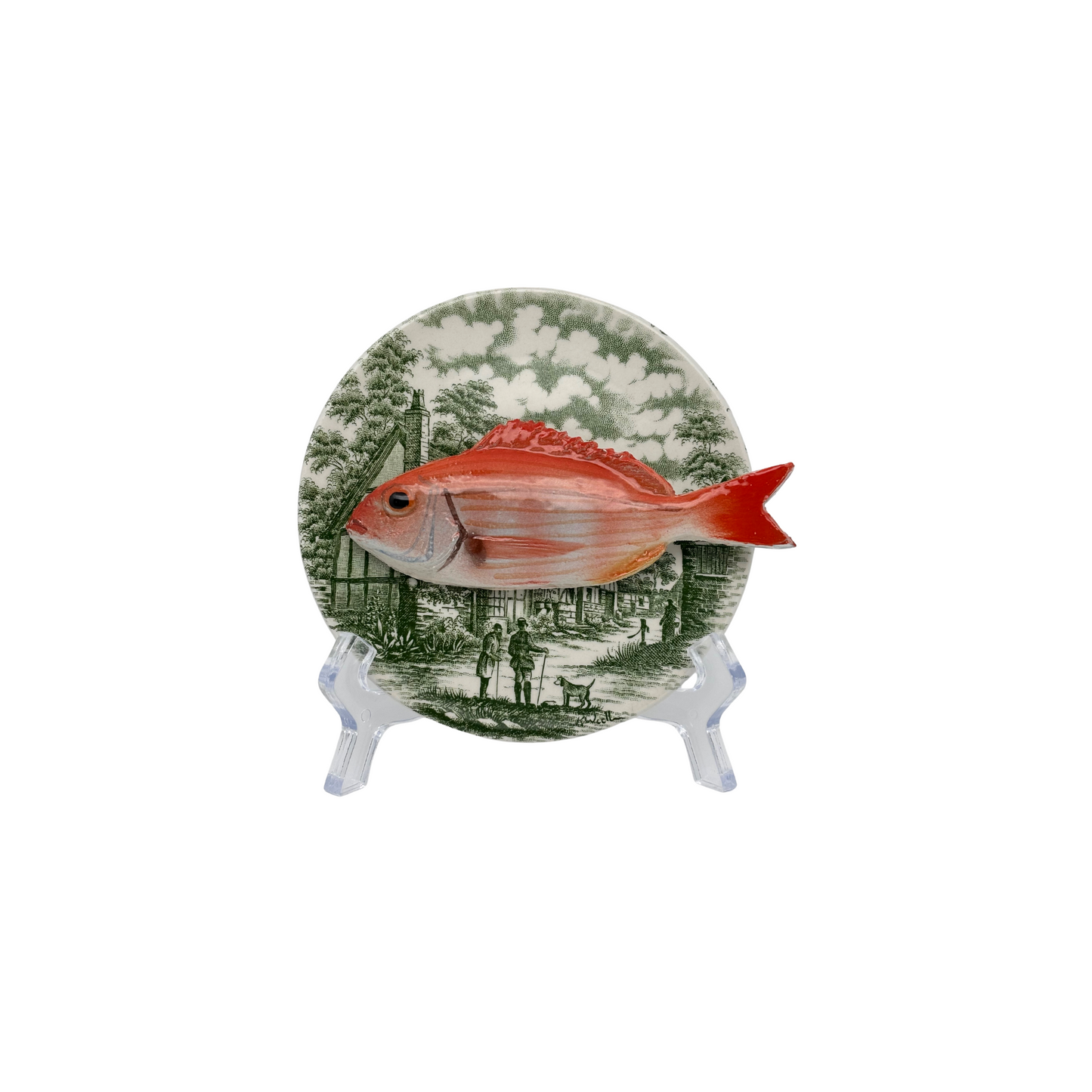 Pagello piccolo op vintage groen bordje, 12 cm rond