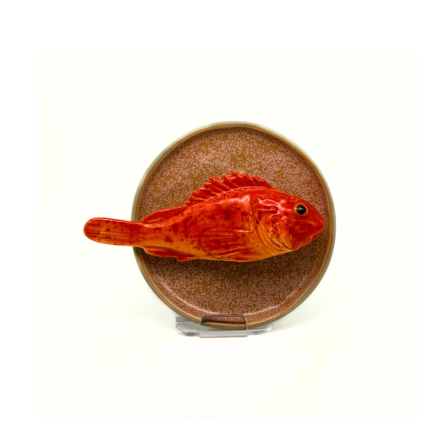 Scorfano op roze bordje, 12 cm rond