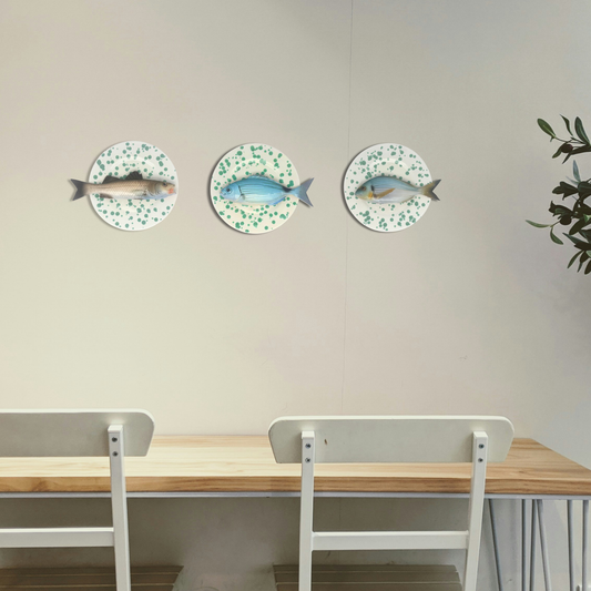 Occhiata op wit met groen verfspatten bord, 22 cm