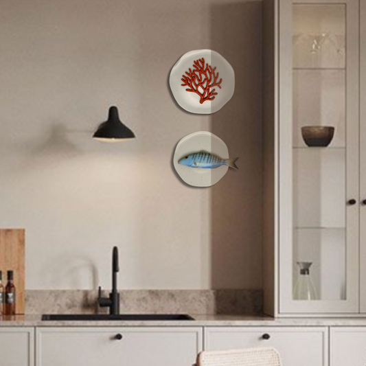 Marmora op kiezel grijs hoekig bord, 20 cm