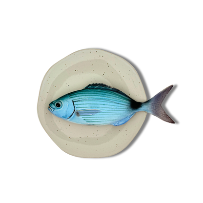 Occhiata op kiezel/grijs hoekig bord, 20 cm