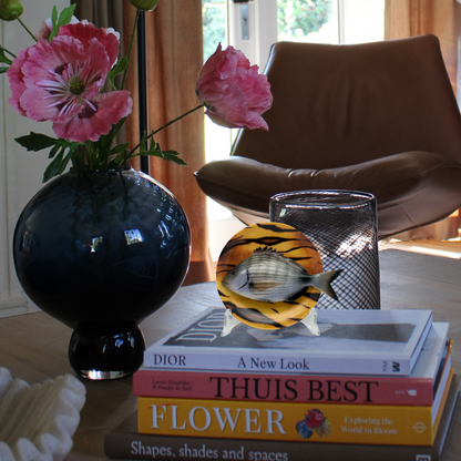 Sarago medio op tijger print bord, 14 cm rond