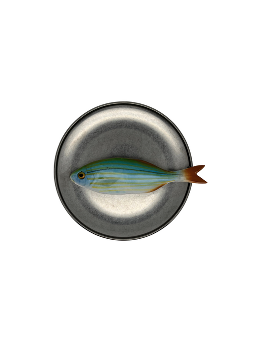 Salpa medio op antiek zilver bord, 16,5 cm rond