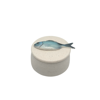 Occhiata Piccolo - Decoratief keramiek potje met deksel, 11,5 cm rond, handgemaakt