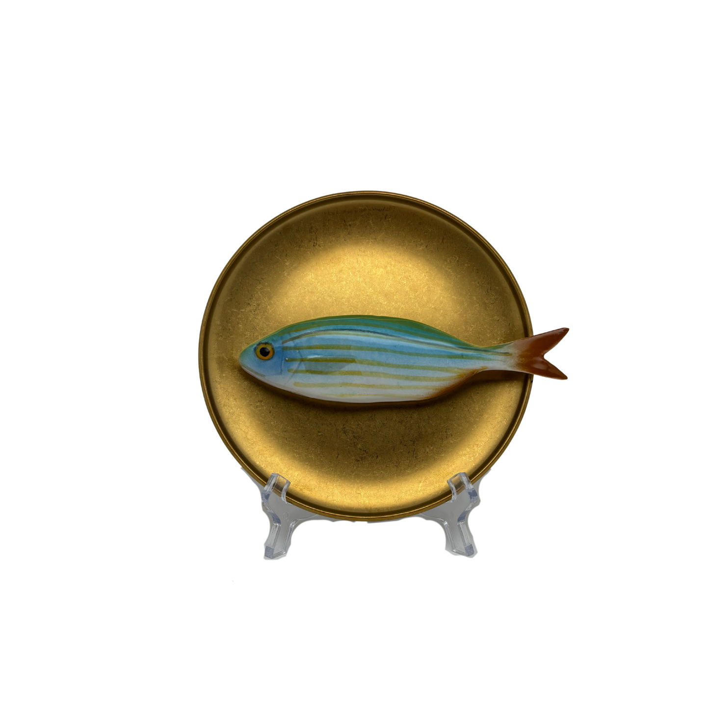 Salpa medio op antiek gouden bord, 16,5 cm rond