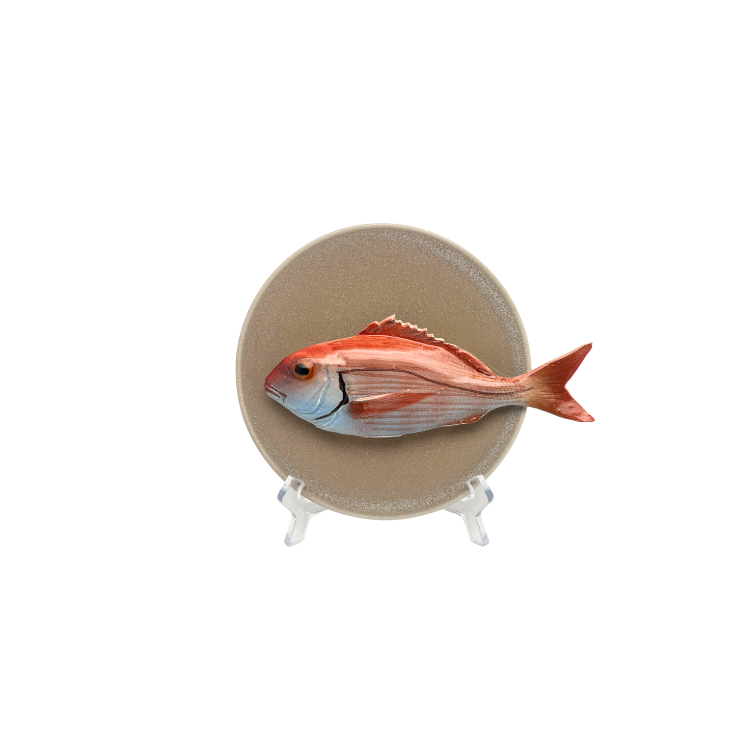 Pagello op een beige kleur bordje, 16cm rond