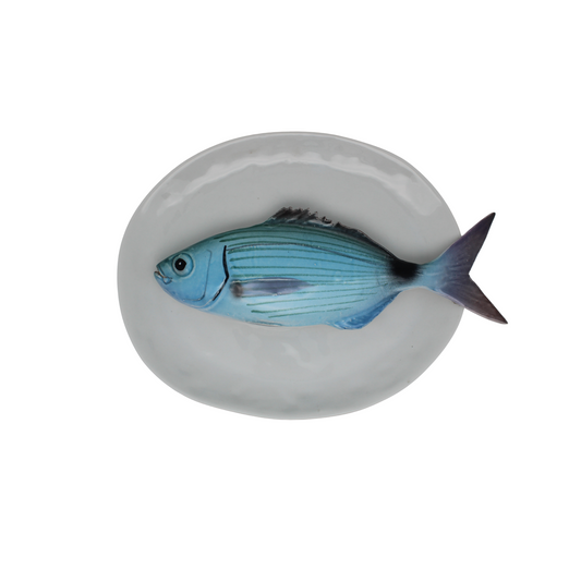 Occhiata op ovaal wit bord, 22X19cm