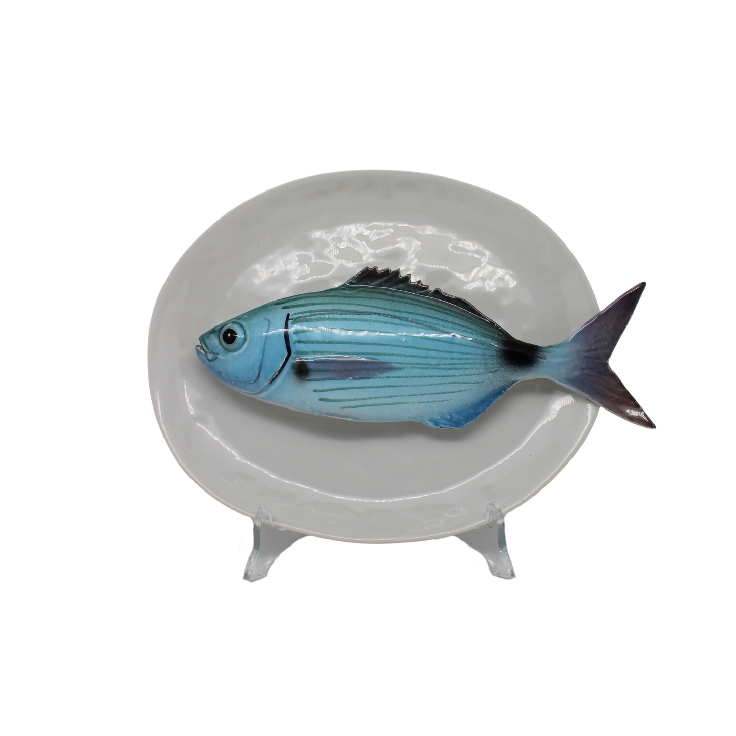 Occhiata op ovaal wit bord, 22X19cm