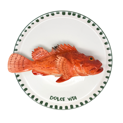 Cipolla op 'Dolce Vita" groen bewerkt bord, 31 cm