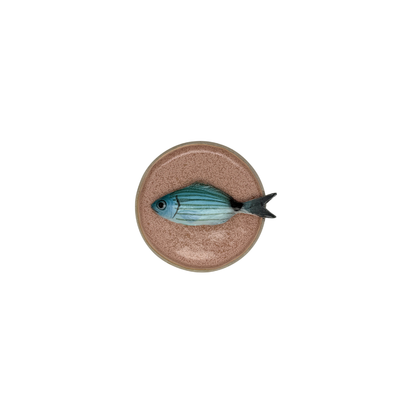 Occhiata piccolo op licht roze bewerkt bordje, 12 cm rond