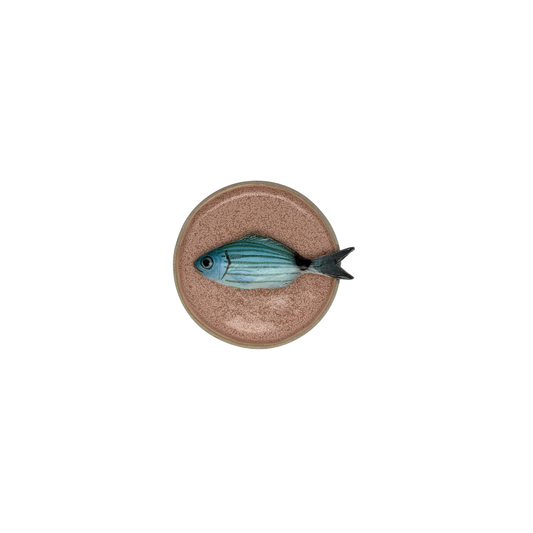 Occhiata piccolo op licht roze bewerkt bordje, 12 cm rond