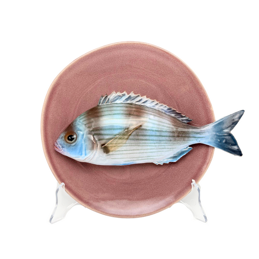 Tanuta op lila/aubergine kleur bord, 22 cm rond