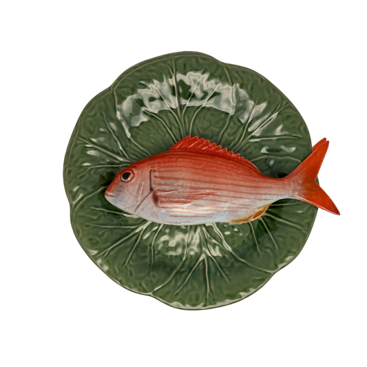 Pagro op een groen bladvormig bord, 27 cm