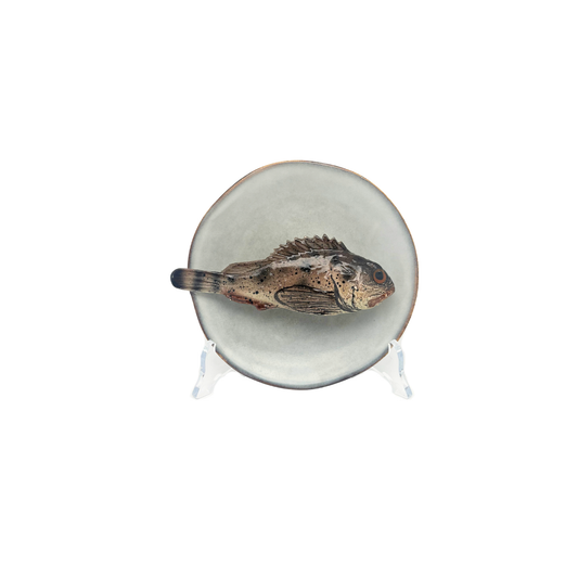 Scorfano Marrone op kiezel kleur bordje, 13cm