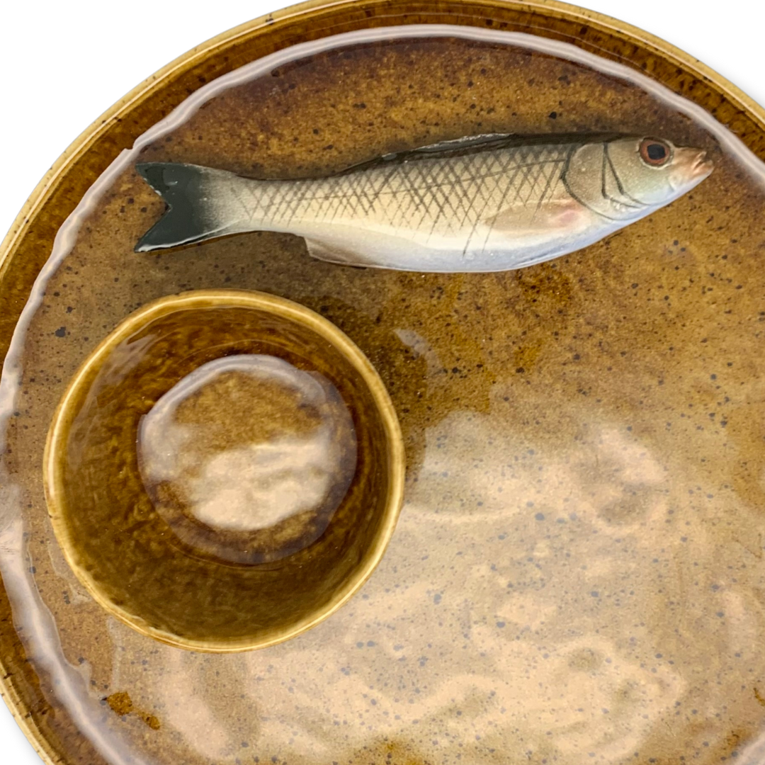 Borrelbord Spigola medio bruin,  27cm rond