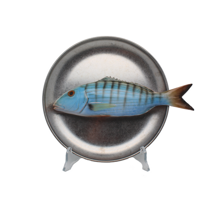 Marmora op antiek zilver bord, 20 cm rond