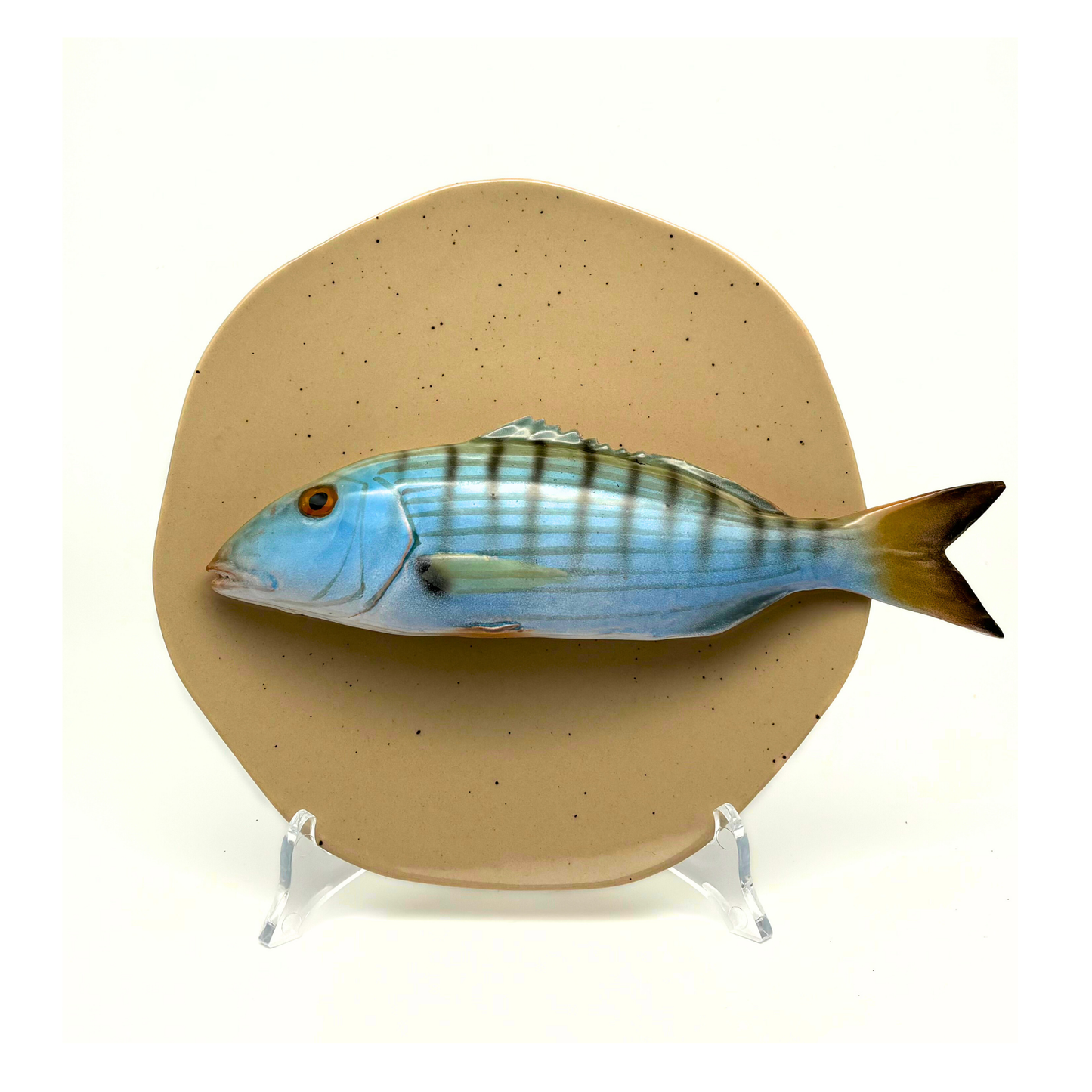 Marmora op zandkleur bord, hoekig, 20 cm