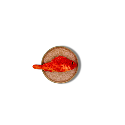 Scorfano op roze bordje, 12 cm rond