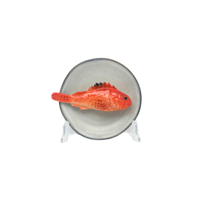 Scorfano op kiezel kleur bordje, 13cm