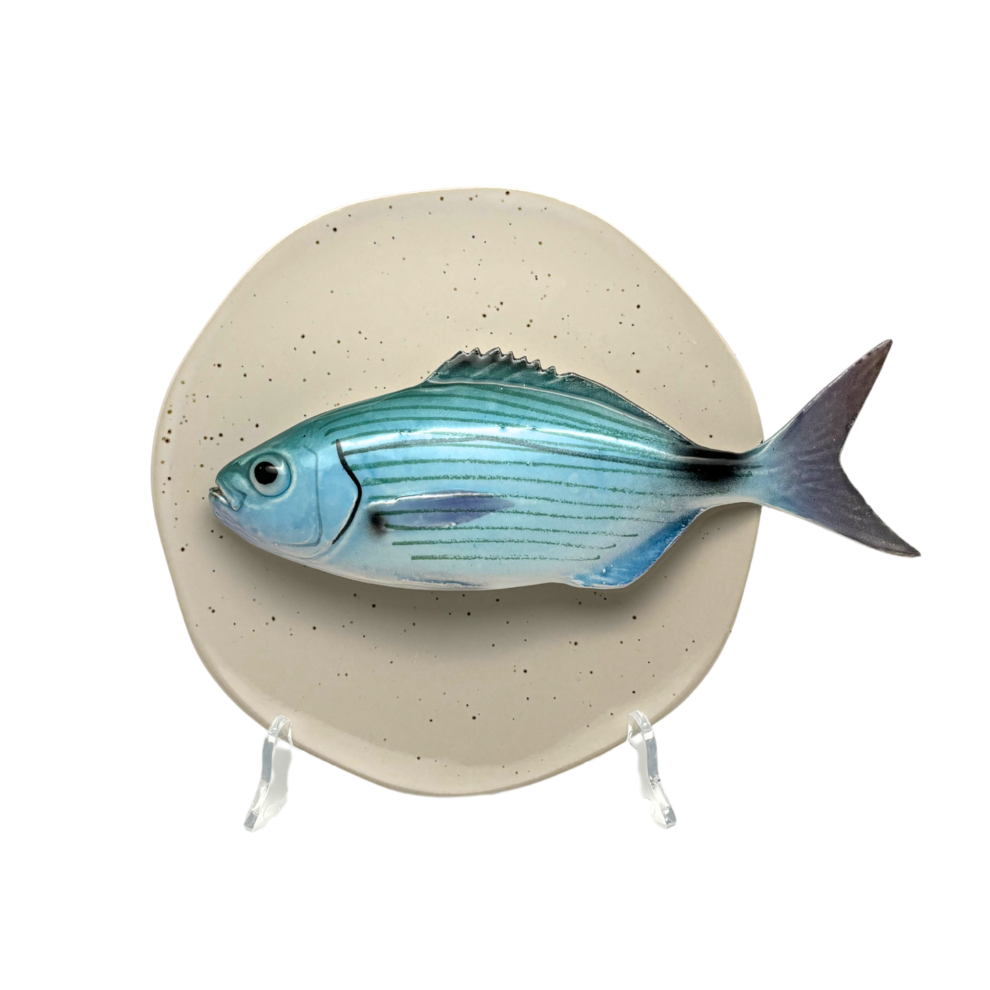 Occhiata op kiezel/grijs hoekig bord, 20 cm