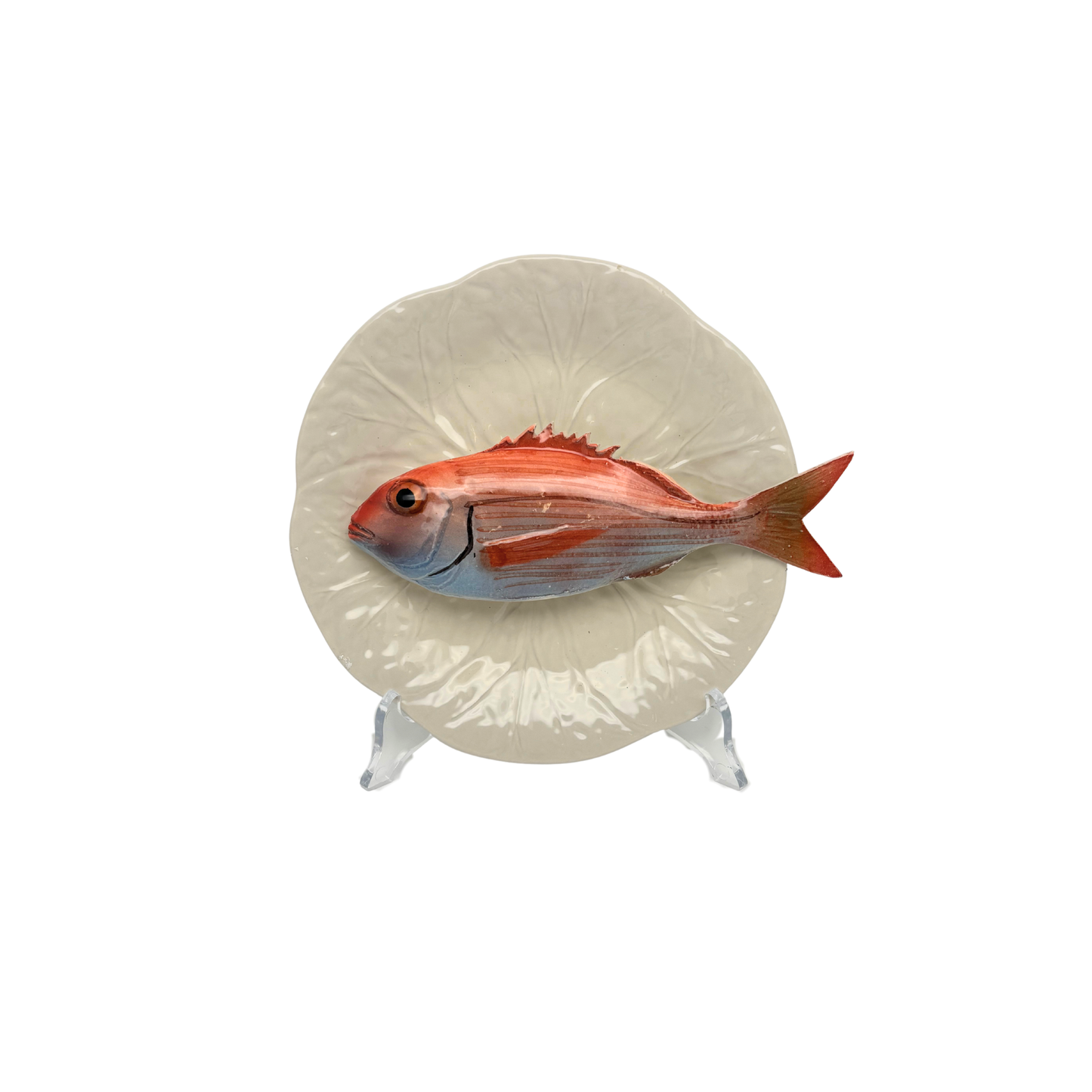 Pagello op een créme bladvormig bordje, 18 cm