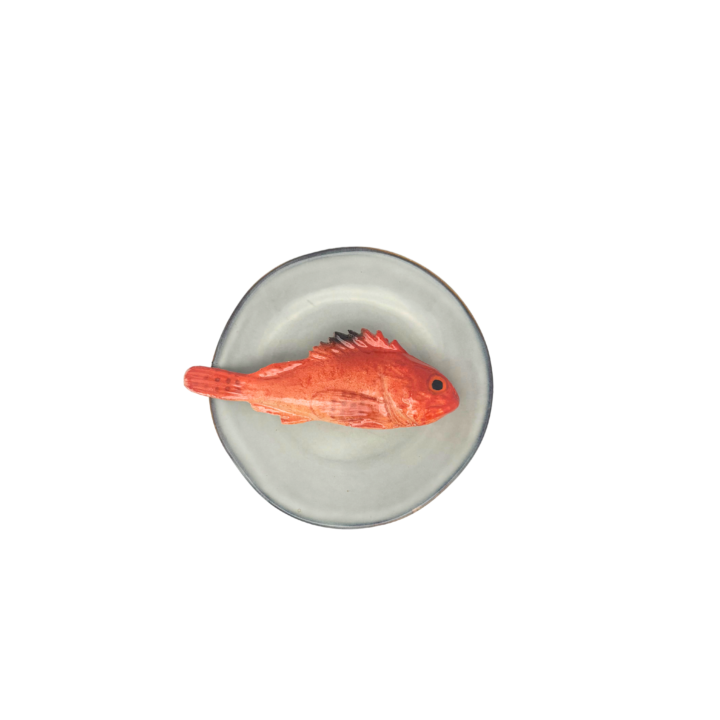 Scorfano op kiezel kleur bordje, 13cm