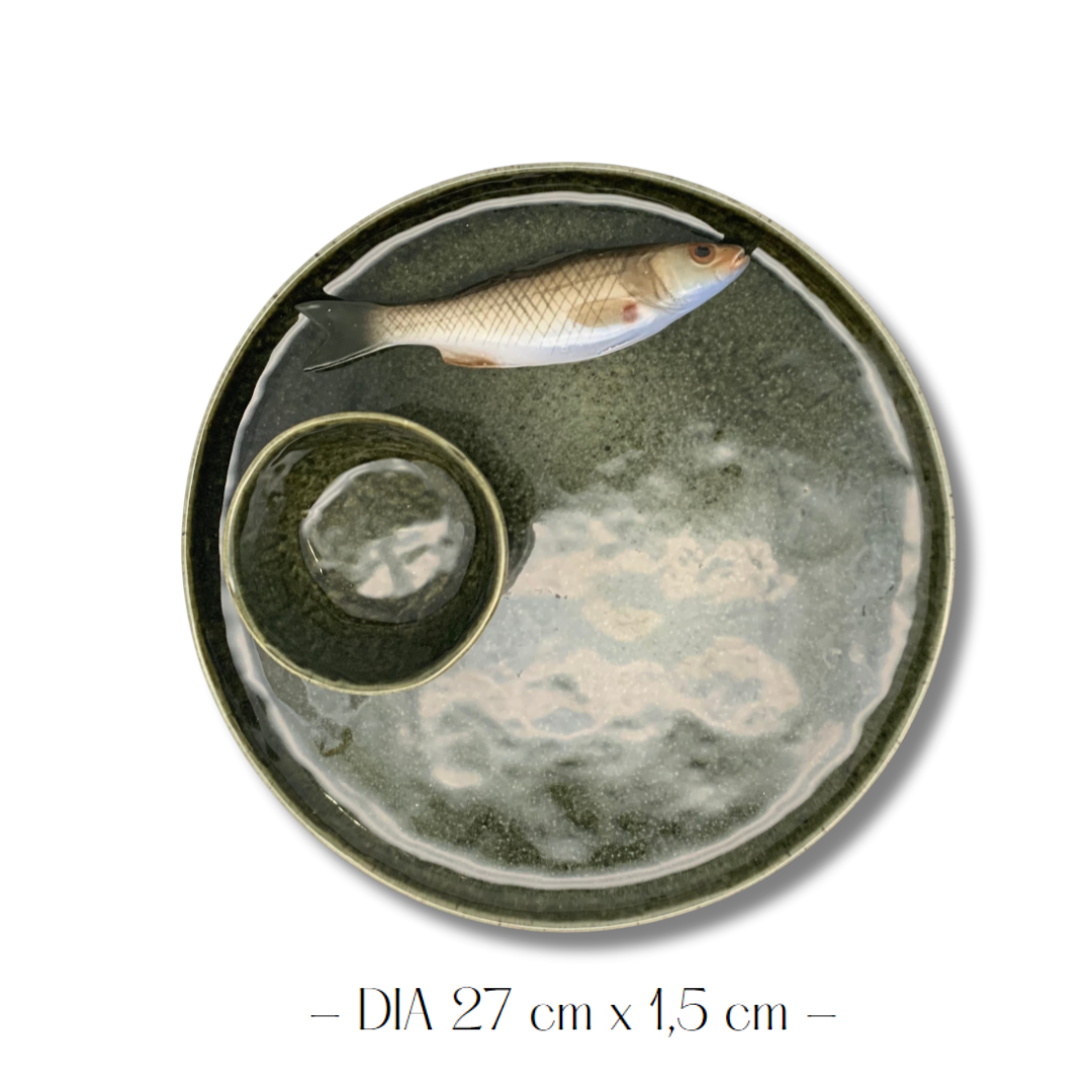 Borrelbord Spigola medio groen, 27cm rond