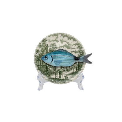 Occhiata piccolo op vintage groen bordje, 12 cm rond