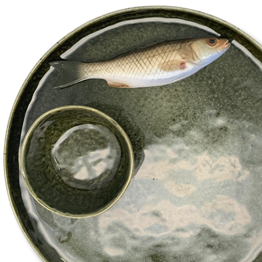 Borrelbord Spigola medio groen, 27cm rond