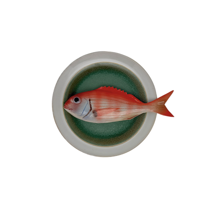 Pagello op groen bord met lichte rand, 17 cm rond