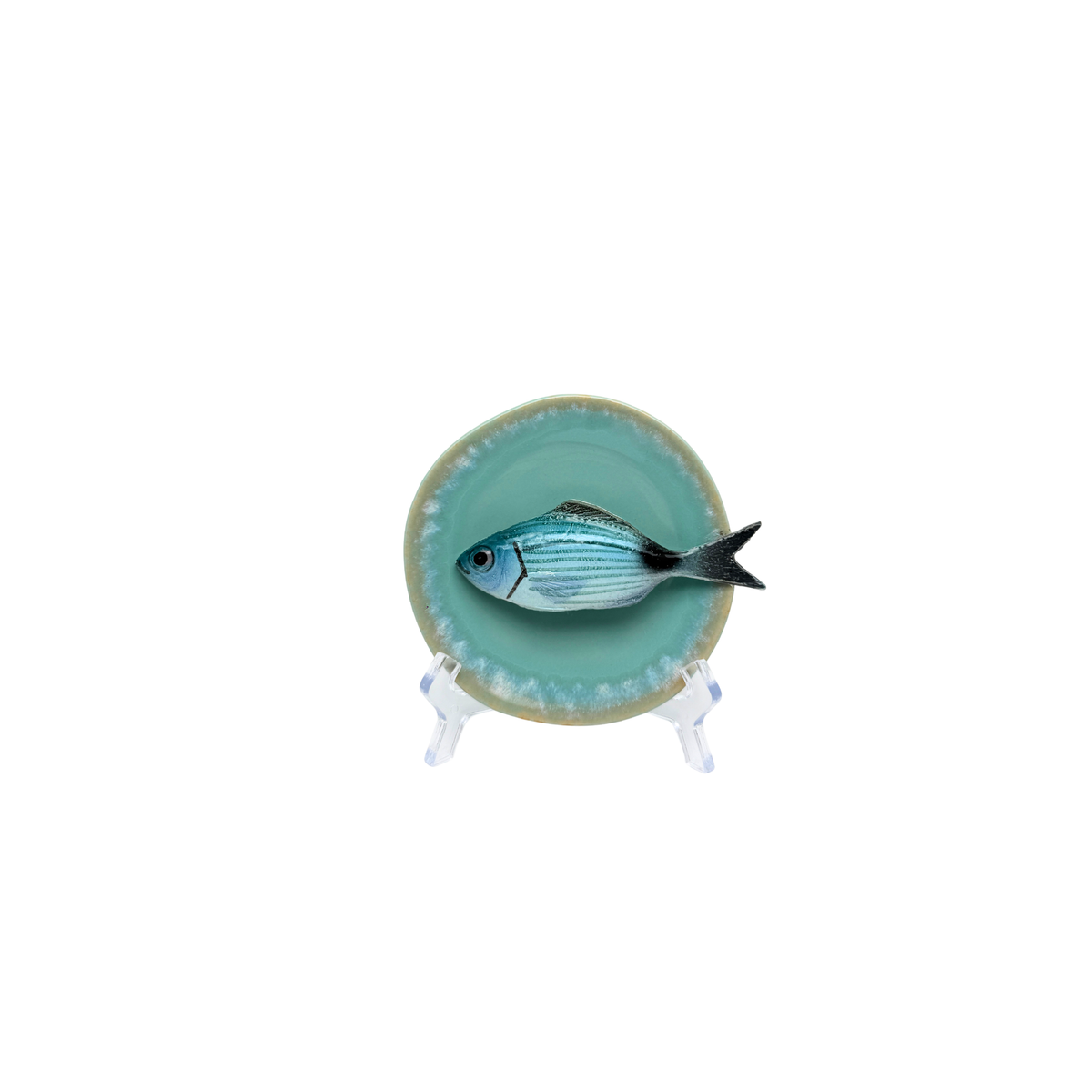 Occhiata piccolo op mint turquoise bordje met lichte rand, 12 cm rond