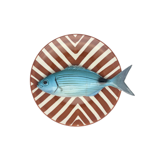Occhiata op een roestbruin strepen bord, 22cm rond