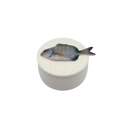 Sarago piccolo - Decoratief keramiek potje met deksel, 11,5 cm rond, handgemaakt