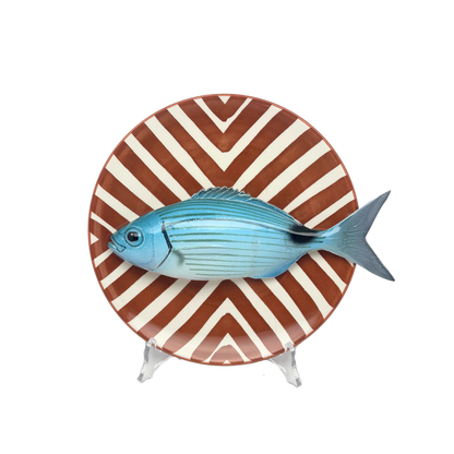 Occhiata op een roestbruin strepen bord, 22cm rond