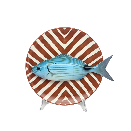 Occhiata op een roestbruin strepen bord, 22cm rond
