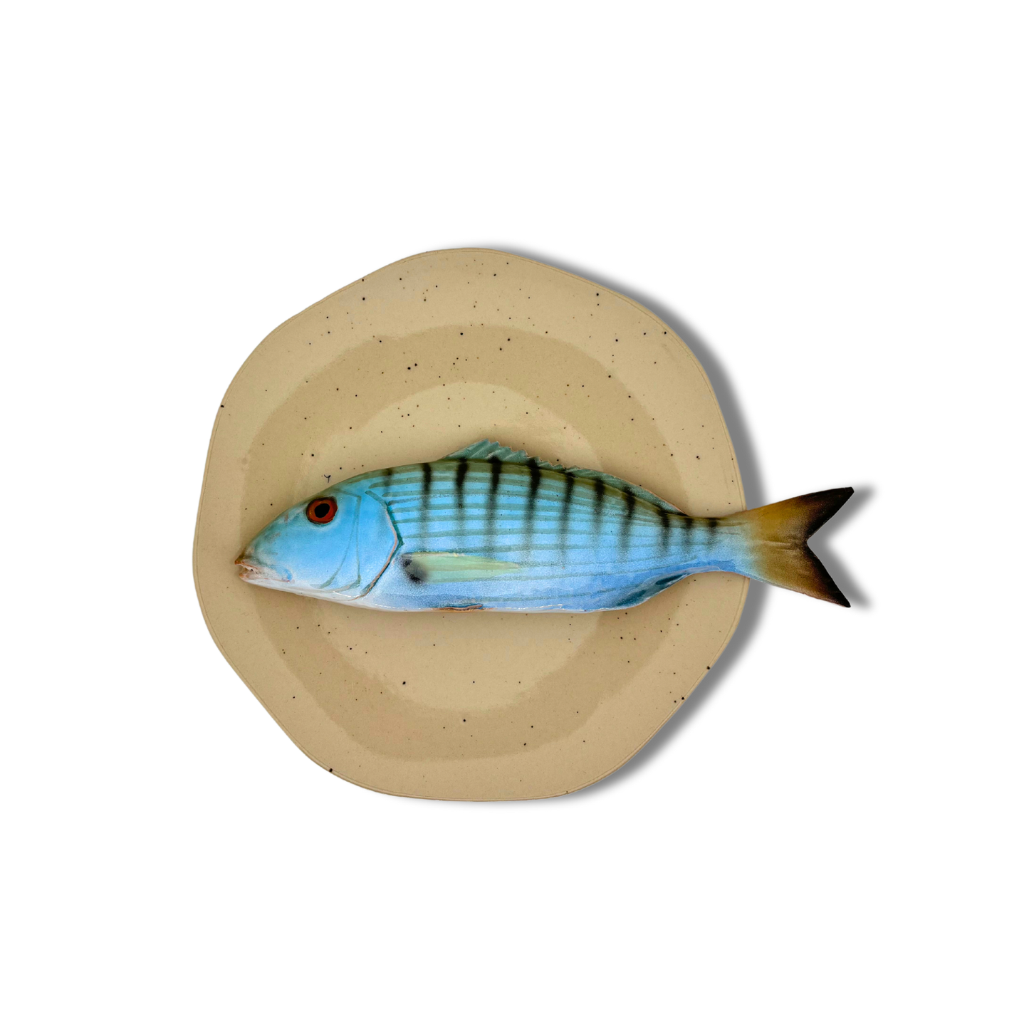 Marmora op zandkleur bord, hoekig, 20 cm
