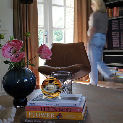 Sarago medio op tijger print bord, 14 cm rond