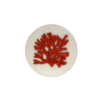 Koraal - Decoratief keramiek pot met deksel, 15 cm rond, handgemaakt